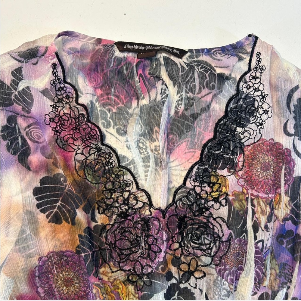 Floral Lace Trim Women's Fairy Top - Picture 4 of 9